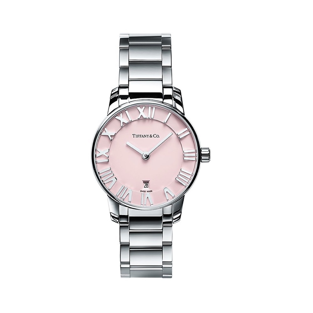 NEW Tiffany & Co. Pink Azure Atlas Watch 2-Hand 29 mm 100% authentic